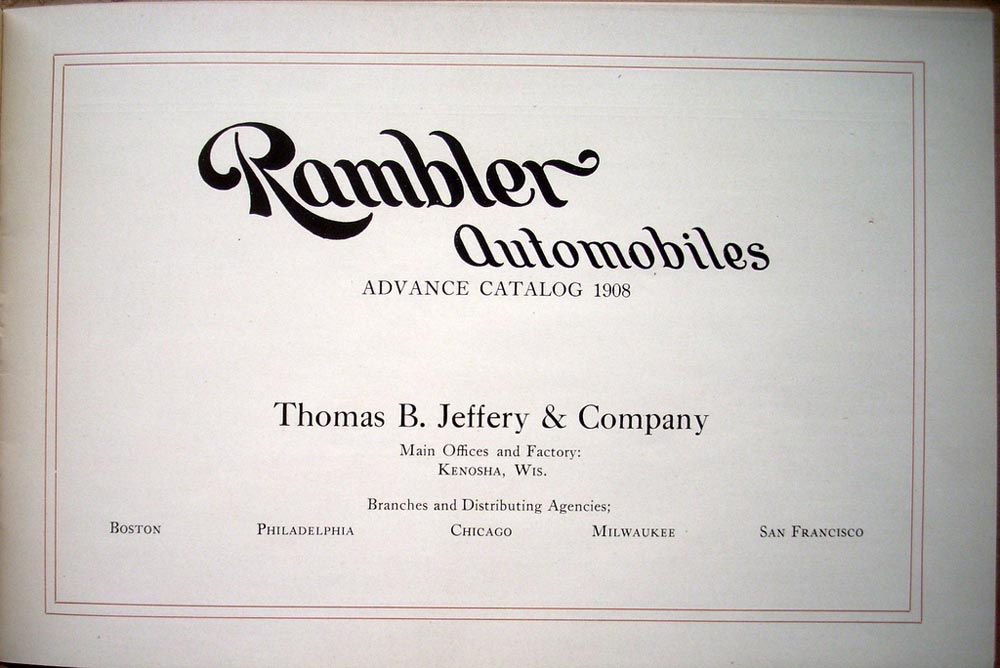 1908 Rambler Automobiles Models 31 34 Dealer Advance Sales Brochure ...