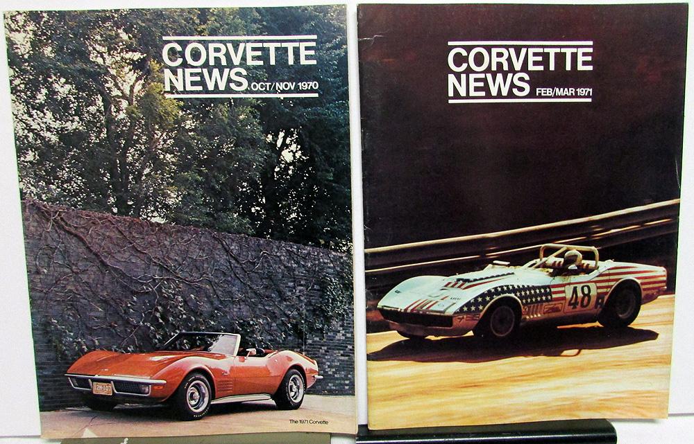 1970 1971 Corvette News Magazine Pair Chevy Vette Enthusiast Articles History