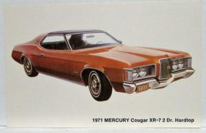 1971 Mercury Postcard Lot Cougar Cyclone