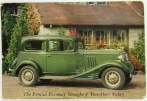 1933 Pontiac Economy Straight 8 Two-Door Sedan Postcard