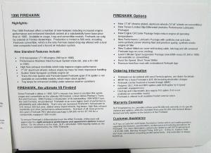 1996 Pontiac Comp TA & FireHawk Limited Edition Firebirds By SLP Data Cards