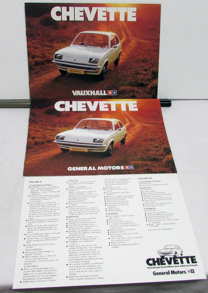 1976 General Motors Foreign Dealer Chevette Brochures French Dutch Text Vauxhall