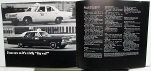 1969 Plymouth Belvedere Fury Dealer Taxi Sales Brochure Cabs