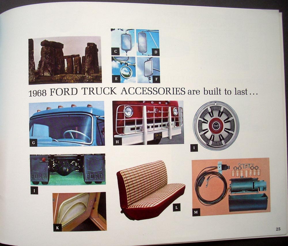 1968 Ford Accessories Sales Brochure Mustang Thunderbird Truck Bronco Original