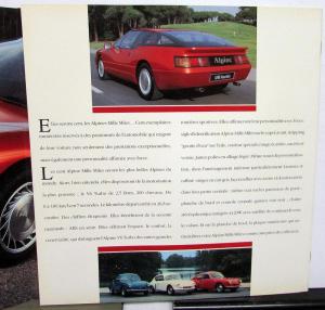 1989 Renault Alpine Mille Miles Foreign Dealer Sales Brochure Folder French Text