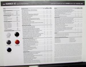 2009 Hummer Dealer Data Cards Handouts Set Of 3 H3T H2 Features Colors