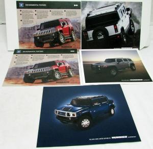 2006 Hummer Dealer Sales Set 5 Data Cards H2 H3 Features & Specifications