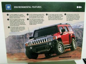 2006 Hummer Dealer Sales Set 5 Data Cards H2 H3 Features & Specifications