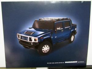 2006 Hummer Dealer Sales Set 5 Data Cards H2 H3 Features & Specifications