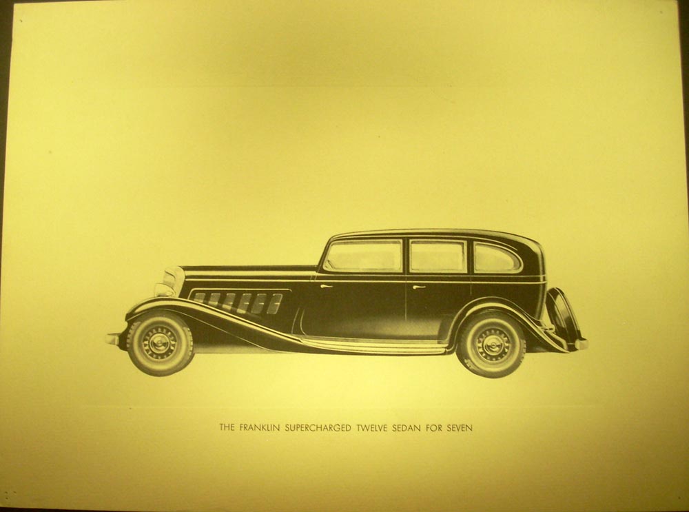 1933 Franklin Supercharged Twelve Sedan for Seven Dealer Plate Original