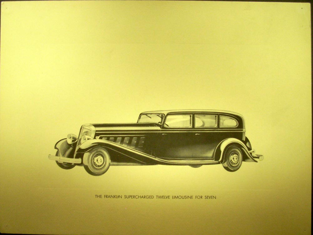 1933 Franklin Supercharged Twelve Limousine for Seven Dealer Plate Original