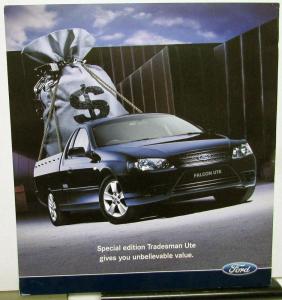 2007 Ford Australian Dealer Falcon Tradesman Ute Foreign Sales Card Sheet