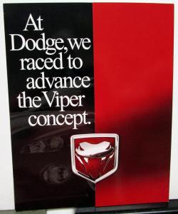 2000 Dodge Viper GTSR Concept Car Sales Brochure Show Handout V10