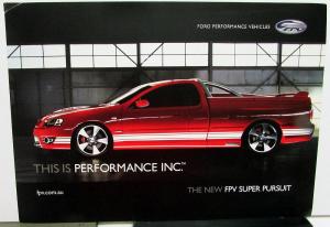 2006 Ford FPV Super Pursuit Australian Dealer Sales Data Card Handout Boss 290