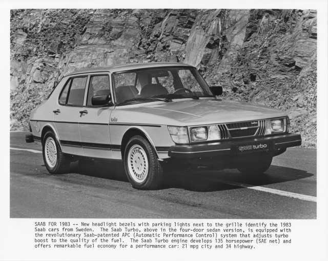 1983 Saab 900 Turbo Four-Door Sedan Press Photo 0029