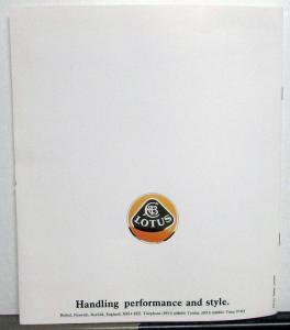 1990 Lotus Elan Dealer Sales Brochure UK Market Large