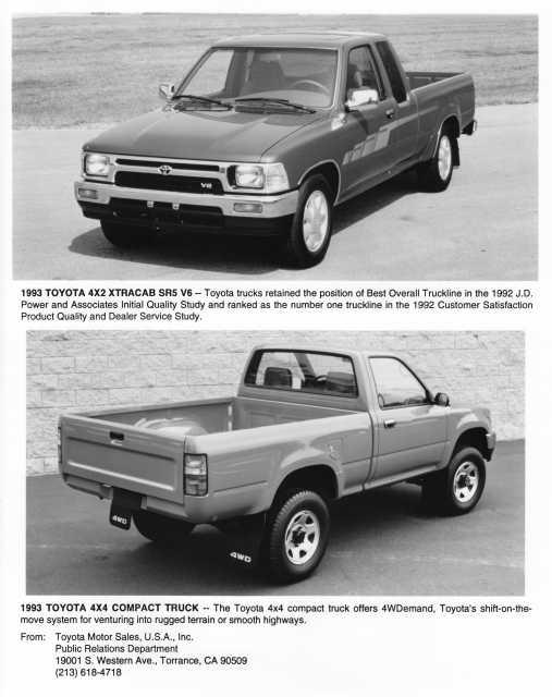 1993 Toyota Pickup Truck Press Photo 0025