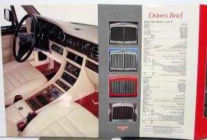 1988 Bentley Turbo R Dealer Sales Brochure Large Folder Luxury Car