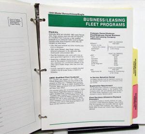 1985 AMC Renault Jeep Eagle Fleet Programs Data Sales Binder Book Features Specs