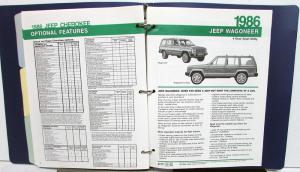 1986 AMC Renault Jeep Eagle Fleet Programs Data Sales Binder Book Features Specs
