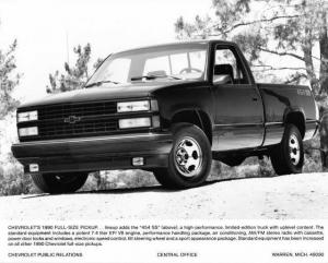1990 Chevrolet 1500 454 SS Pickup Truck Press Photo 0307