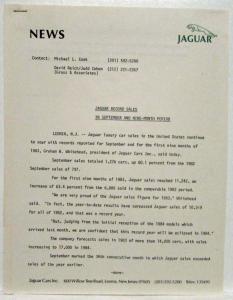 1984 Jaguar Full Line Miami Auto Show Press Kit - XJ6 Vanden Plas XJS