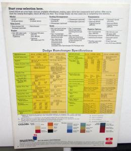 1979 Dodge Ramcharger Dealer Sales Brochure Folder Features Options Specs