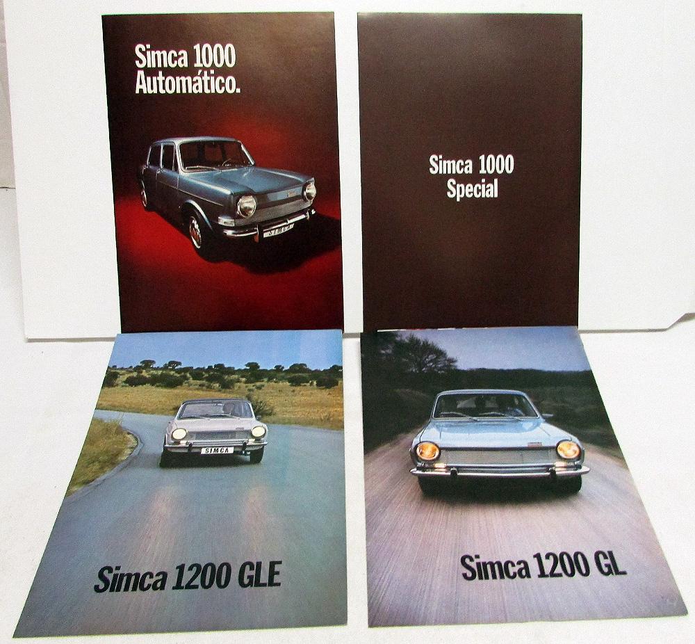 All Simca Models 1972 Simca Dealer Sales Brochures Set Of 4 1000 Automatico Special 1200 ...