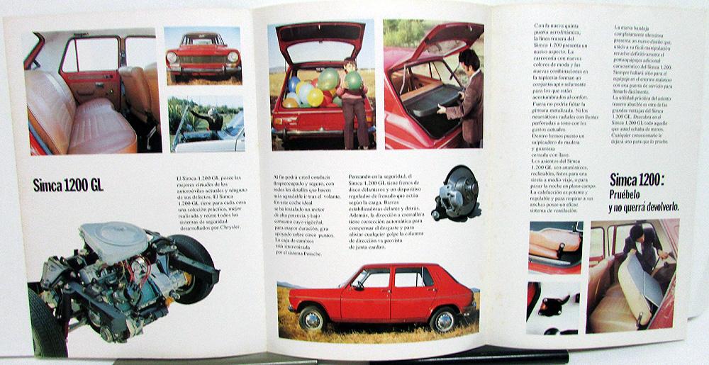 All Simca Models 1972 Simca Dealer Sales Brochures Set Of 4 1000 Automatico Special 1200 ...