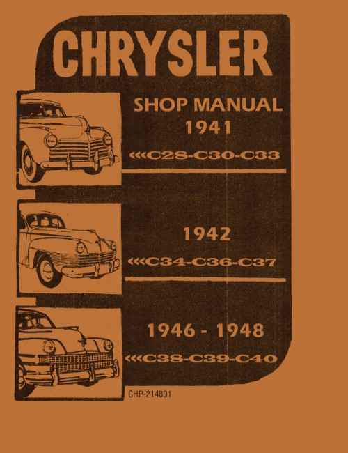1941 1942 1946 1947 1948 Chrysler Shop Service Repair Manual Reproduction New