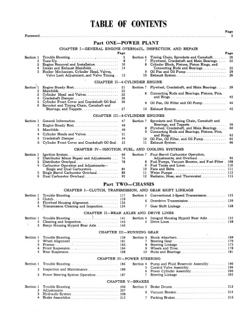 1956 Ford Fairlane Sunliner Thunderbird Car Shop Manual