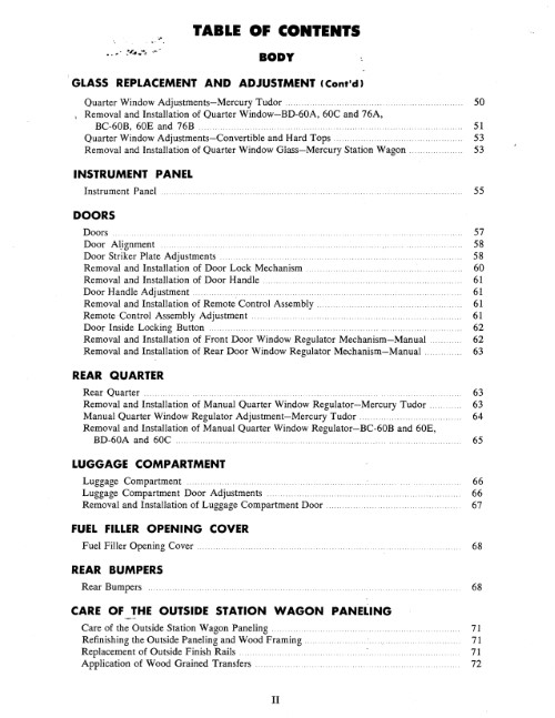 1952 Lincoln Body Shop Manual