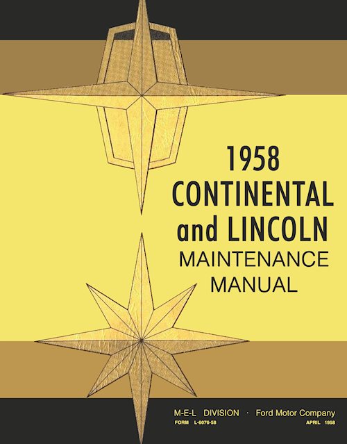 1958 Lincoln Continental Mark III Premier Capri Shop Maintenance Manual