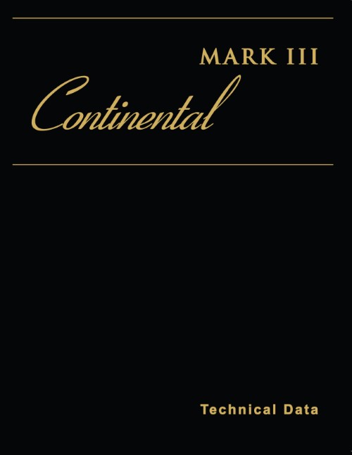1968 - 1969 Lincoln Continental Mark III Shop Service Manual Repair