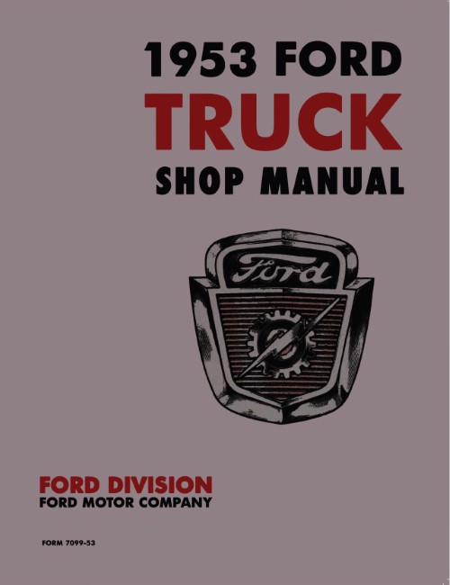 1953 Ford Truck Shop Service Repair Manual Pickup F Series Medium HD