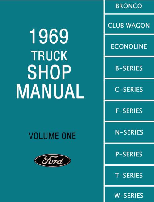 1969 Ford Truck Service Shop Repair Manual (4 Vol) Pickup F Series Medium HD