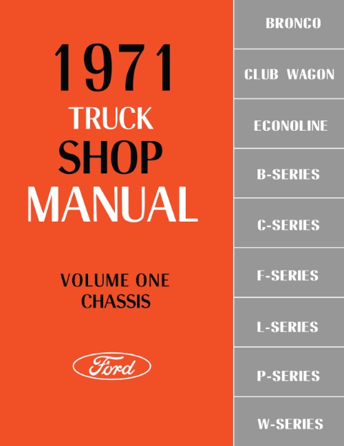 1971 Ford Truck Service Shop Repair Manual - 5 Volumes Pickup F Series HD