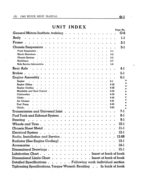 1942 - 1947 Buick Service Shop Repair Manual Series 40 50 60 70 90