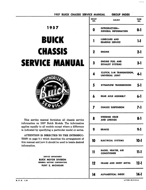 1957 Buick Chassis Service Shop Repair Manual Roadmaster Super Special