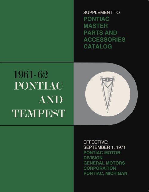 1961-1962 Pontiac Master Parts and Accessories Catalog Supplement