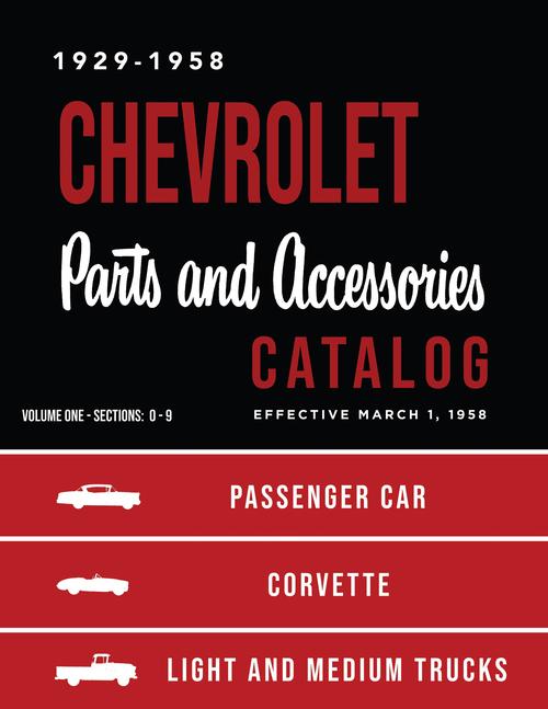 1929 - 1957 1958 Chevrolet Parts Catalog Pass Car Pickup Med Truck Corvette