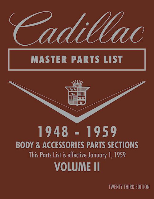 1948 1949 1953 1954 1955 1956 1957 1958 1959 Cadillac Master Parts Book Manual