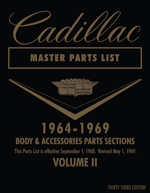 1964 1965 1966 1967 1968 1969 Cadillac Master Parts Book Manual Eldorado