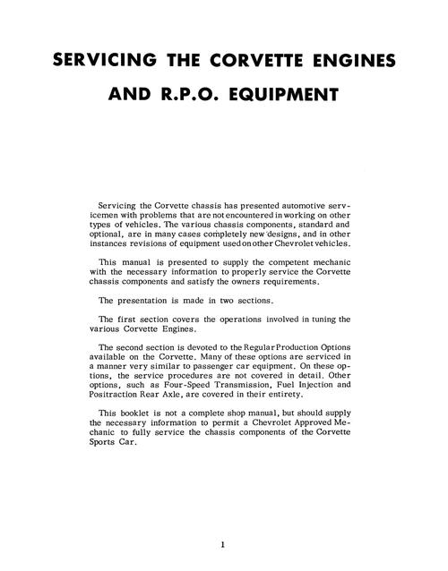 1957 Corvette Engine Service Guide