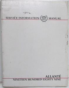 1989 Cadillac Allante Dealer Service Shop Repair Manual