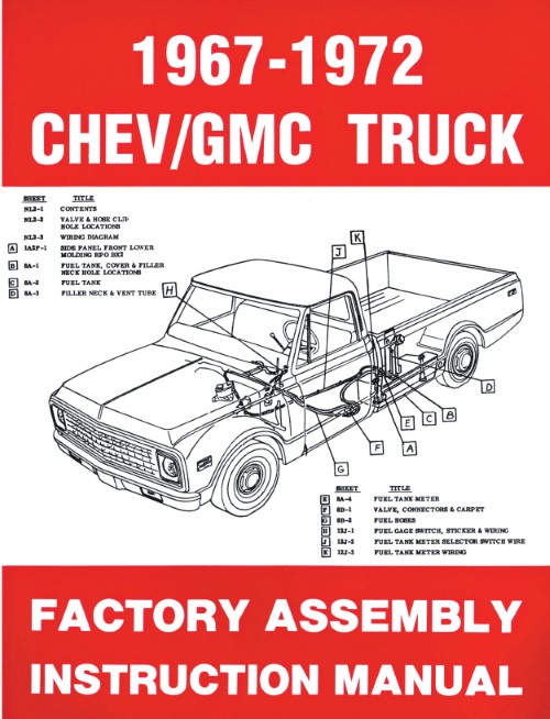 1967 1968 1969 1970 1971 1972 Chevrolet GMC Truck Assembly Manual C/K 10 20 30