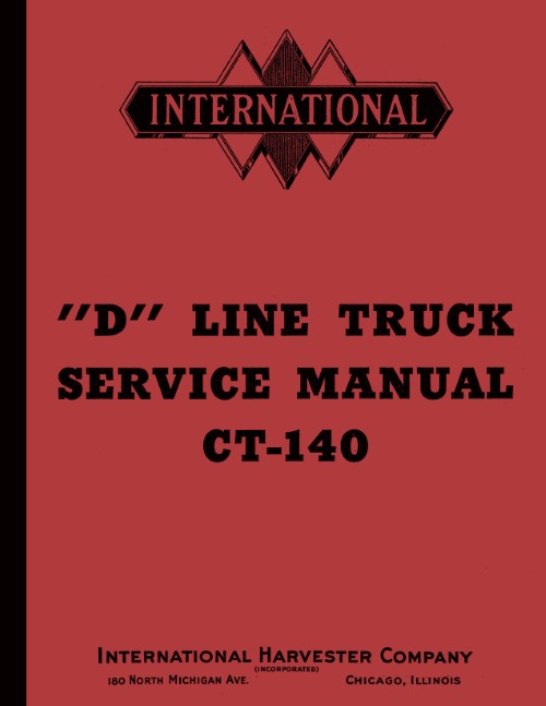 1937 1938 1939 1940 International Harvester IHC D Series Truck Shop Manual