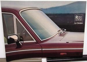 1977 Rolls Royce Silver Shadow II Dealer Prestige Brochure History Feature Specs