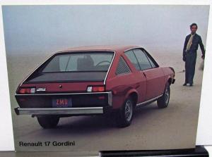1973 Renault 15TL 17TL & Gordini Dealer Sales Brochure Features Specs