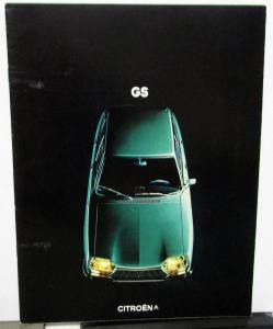1974 Citroen GS European Dealer Sales Brochure French Text 1220